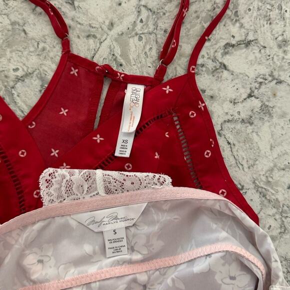 Women’s Sleep Chemise Gown Size XS/S Red Purple Floral Silky - Picture 10 of 11